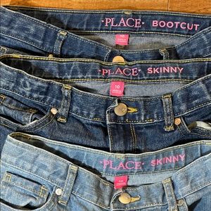 Denim blue jeans with adjustable waist Place size‎ 10 Bundle of 3